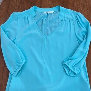 Annie Griffin Blue Silk Shirt